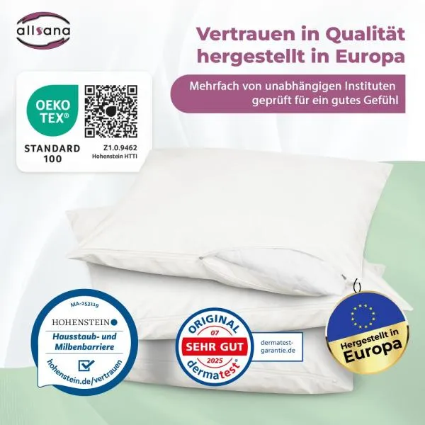 Detailansicht Kissenbezug Reissverschluss mit Qualitätssiegel